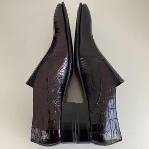 CAPORICCI 203 Alligator Bordeaux 8-16 Caporicci 203 Alligator Split Toe Loafers Burgundy  main image 4